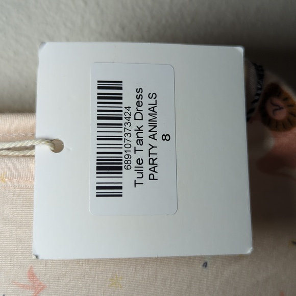 Bird & Bean Party Animals Tulle Tank Dress Pink Colorful NEW Girls Size 8 - Picture 2 of 7